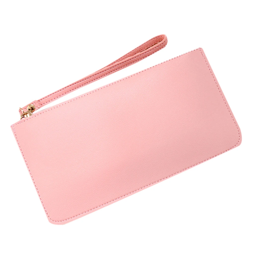

Slim Business Coin Purse Zipper Contrast Color Large Capacity Wallet Bag Package Check Sleeve Gifts Cards Women Ladies 812