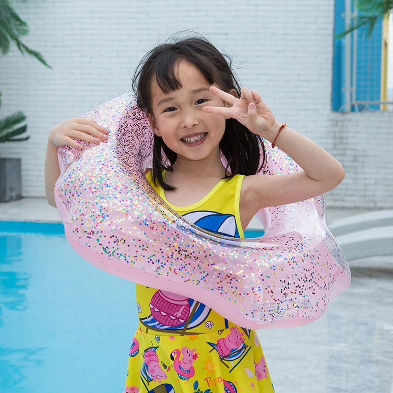 

Sainteve 1pc Inflatable Swimming Ring Shell Style Kids Adult Spangle Buoy Gonfiabili Mare Pool Float Accessories  