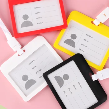 

New 1PC Work Card Holders With Rope Aluminium Card Holder Employee Name ID Card Cover Metal Work Certificate Identity Badge