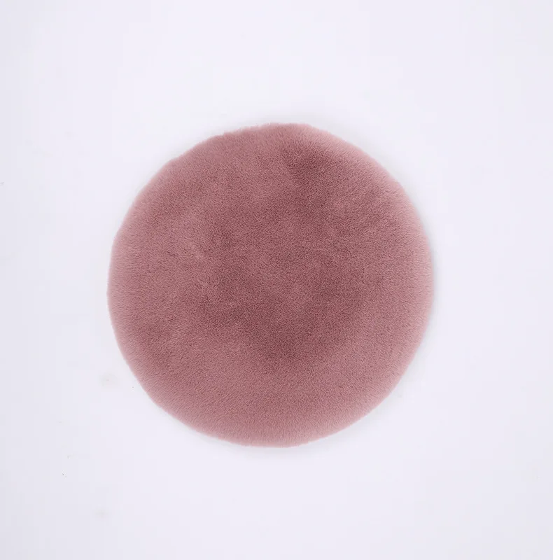 Round Plush Chair Cushion Fur Thickened Buttocks Cushion Bay Window Tatami Seat Mat Buttocks Decoration Solid Color Seat Pad 