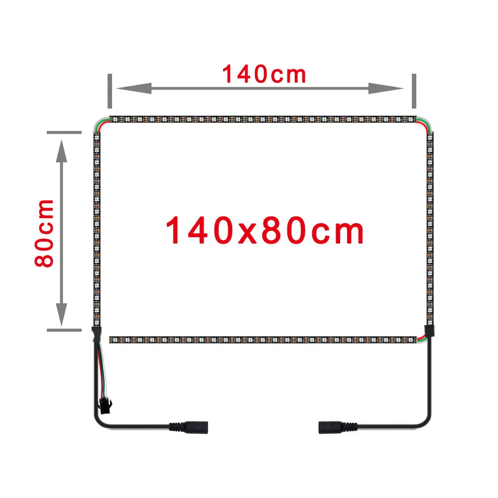 140cm x 80cm Ambilight TV Backlights Flexible LED light Tape Ribbon RGB Color Changeable TV Background Lighting 4K HDTV TV HDMI sources Kit - Испускаемый цвет: 140cm x 80cm