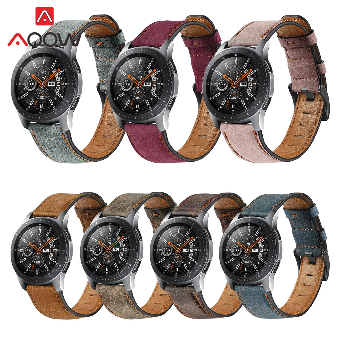 Ремешок из натуральной бычьей кожи 22 мм для Samsung Galaxy Watch 46 Gear S3 Amazfit GTR 47 Винтажный