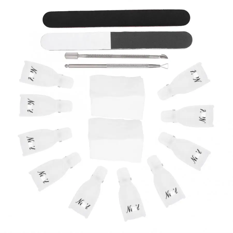 White Nail Art Unloading Clips Nail Files Sanding File Nail Polish Removing Tool c - Цвет: White