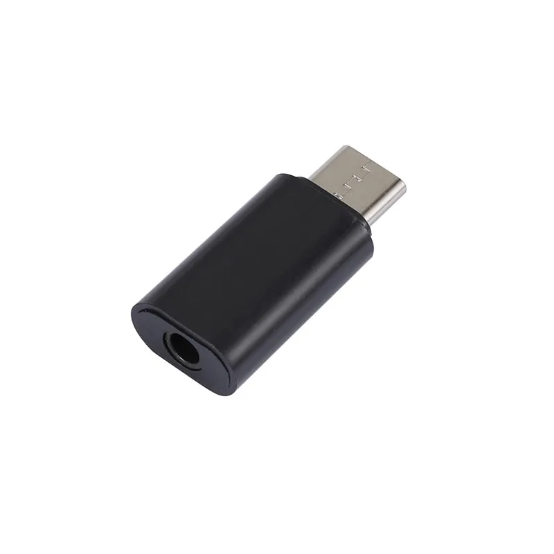 Тип-c для аудио 3,5 мм адаптер портативный мини-адаптер конвертер Слушайте песни Разъем для HUAWEI для телефона XIAOMI - Цвет: Black