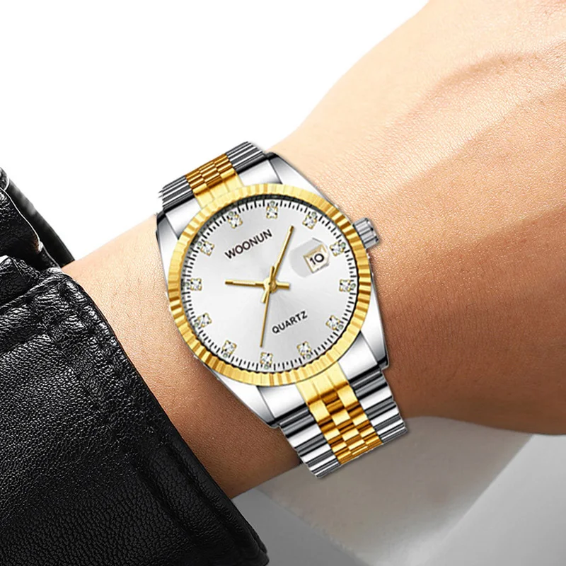 

Fashion Business Watches Men Luxury Gold Diamond Watches Waterproof Quartz Stainless Steel Men's Wristwatches Relogio Masculino