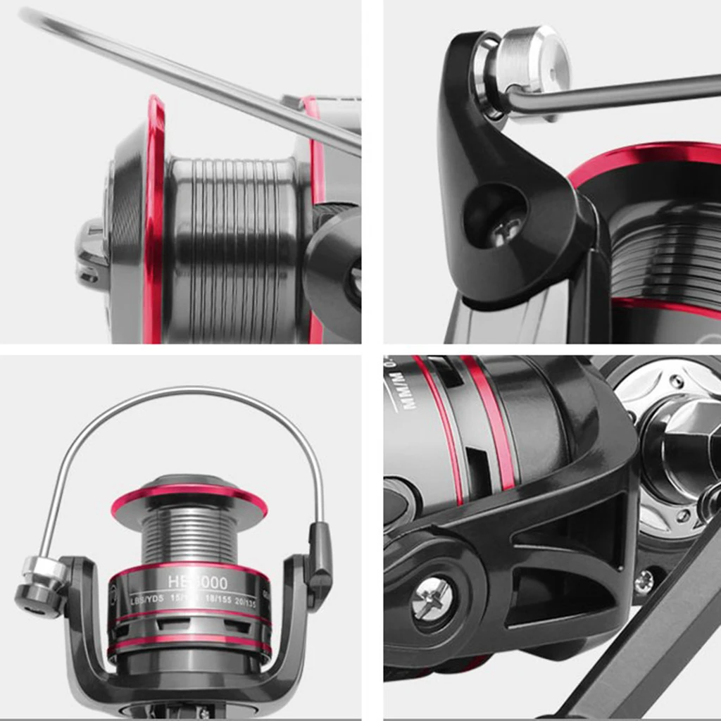 Fishing Reel Spinning Reel Max Drag 8KG/17lb Stainless Steel Handle Saltwater Fishing Accessories for Left Right Retrieve