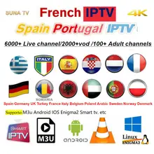 Europa IP tv Abonnement sansat Frankrijk UK Duits Arabisch Nederlandse Zweden Franse Polen Portugal Smart телевидение IPTV M3U 7000 Live