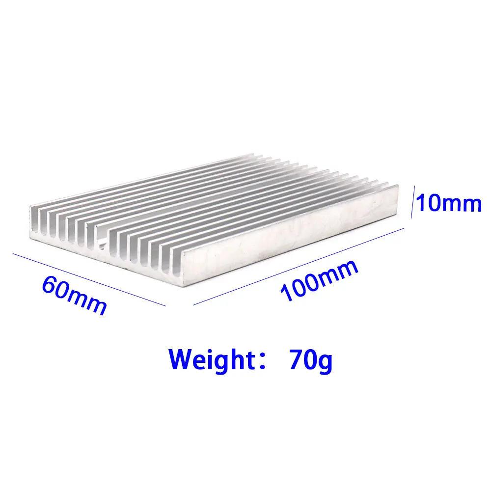 2PCS 100x60x10mm Rectangle Heat Sink 100mm Cooling Aluminum Board Radiator Heatsink Plate for COB LED Light Lamp Lighting 50W