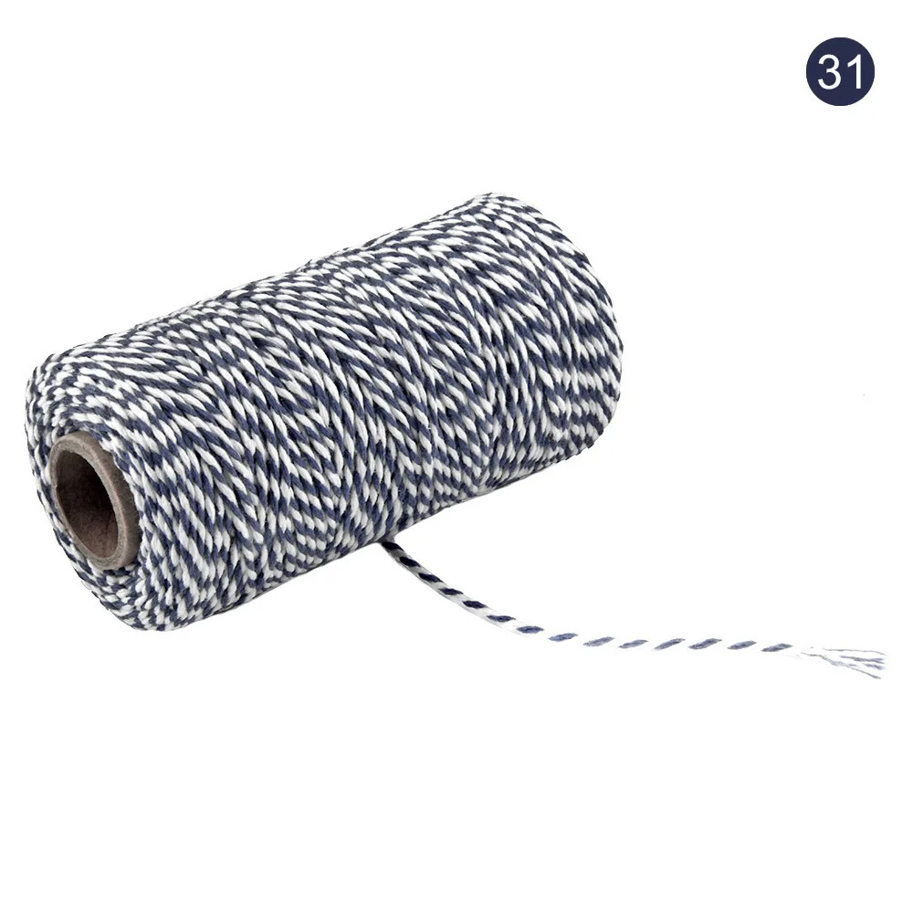 31 2 мм 2ply шпагат, веревка хлопковые шнуры веревочная лента для подарка ремесло baby shower Свадебные украшения mariage рождественские аксессуары для дома - Цвет: 31