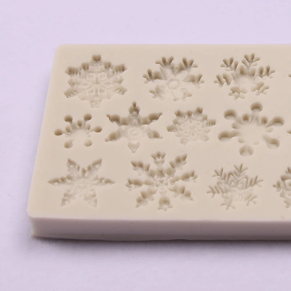 1 шт. Снег торт-Снежинка силиконовая форма для помадки плесень сахар ремесло Рождество Зима Снег помадка инструмент для украшения торта
