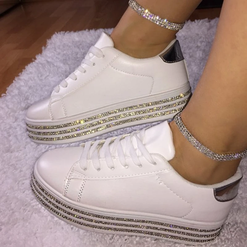 

Sequin Women Sneakers Plateform Glitter Shinny Bling Shoes Fashion Casual Woman Lady Ballet Flats Sneakers Espadrilles Plus Size