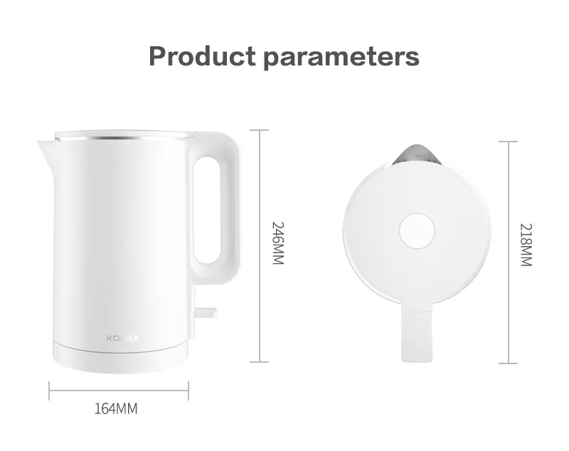 Электрический чайник KONKA 304 из нержавеющей стали, 1,7 л, бытовой умный электрический чайник из нержавеющей стали, Электрический чайник быстрого кипячения