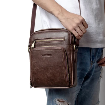 

PU men Shoulder Bags with Handle vintage large Crossbody bag for 7.9inch ipad travel male Messenger bag