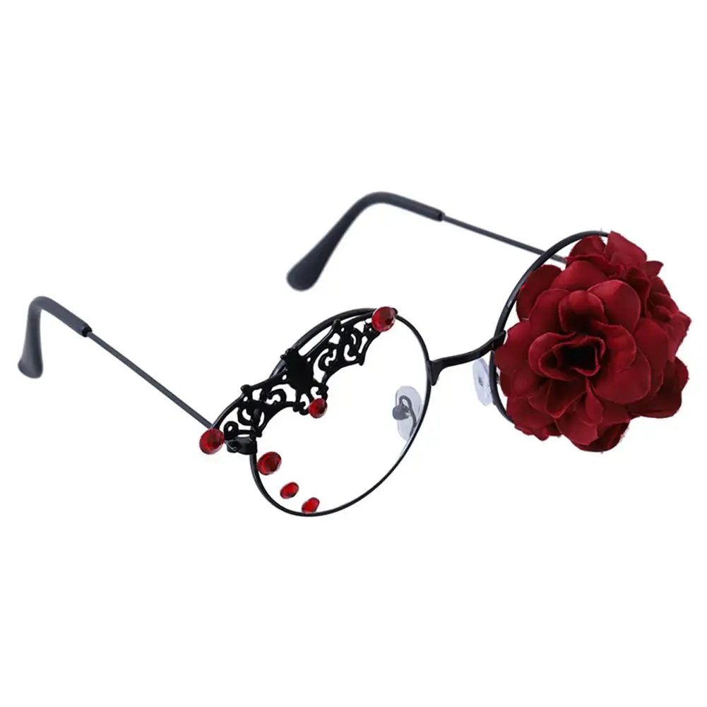 Новые паровые готические очки винтажные панк летучая мышь очки с розами рамка темные аксессуары для Хэллоуина