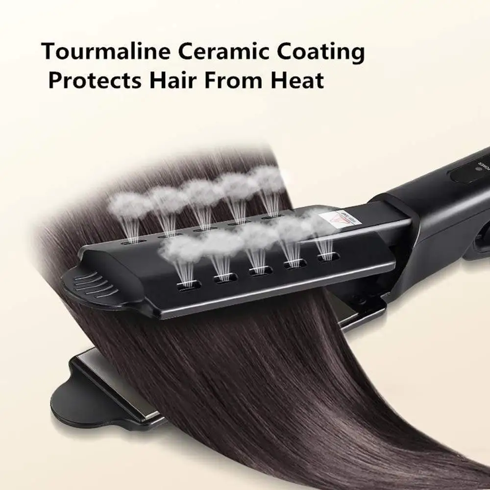 Alisador de Cabelo Ajuste de Temperatura Ferramenta de Estilo Quatro-engrenagem Cerâmica Turmalina Ionic Flat Iron Ampliar Painel Profissional 5 Computers & Electronics