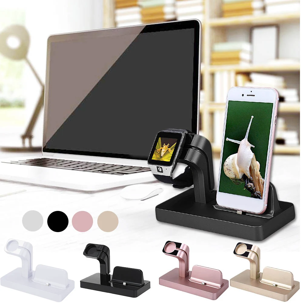 

Gosear Charging Dock Stand Desk Holder Station Charger Bracket for Apple Watch iWatch 1 2 3 iPhone 5s 6s plus 7 plus 8 plus X