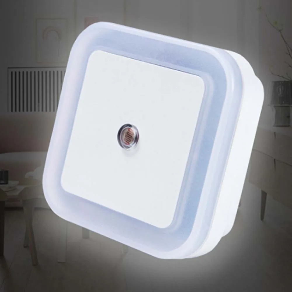 LED Mini Square Night Light Sensor Control EU US Plug Night Light Lamp For Children Kids Living Room Bedroom Corridor Lampara 11