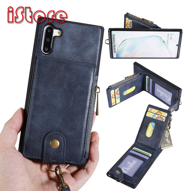 

Leather wallet phone case for Samsung galaxy note10 note10+ 5G protective case