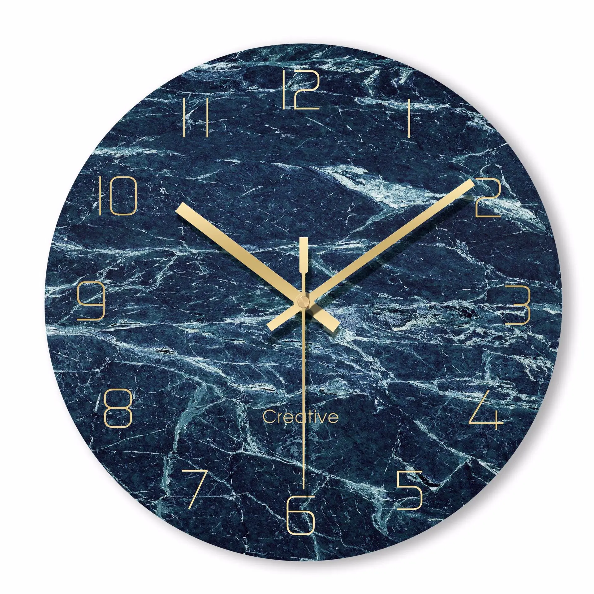 Marble Texture Wall Clock Modern Design for Living Room Nordic Brief