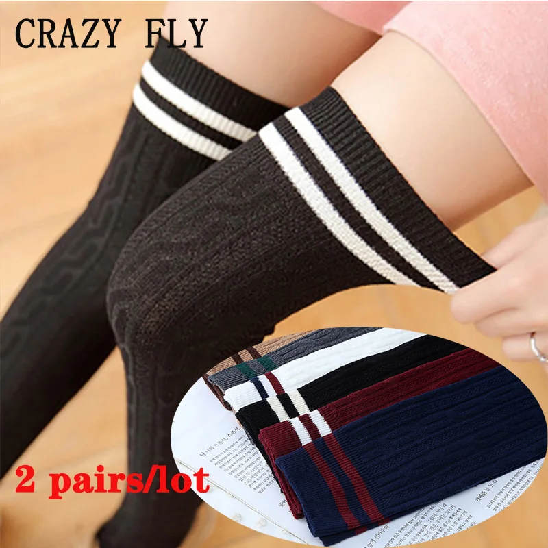 Магазин CRAZY FLY весенние сексуальные гольфы длинные выше колен Хлопковые женские