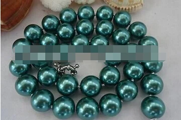 + 01557 12 мм жемчужное круглое ожерелье с зеленым морем|Энергетические ожерелья| |