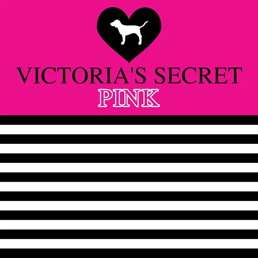 

10x10FT Vintage Secret PINK Love Heart Dog Black White Stripes Custom Photo Backdrops Studio Backgrounds Vinyl 300cm x 300cm