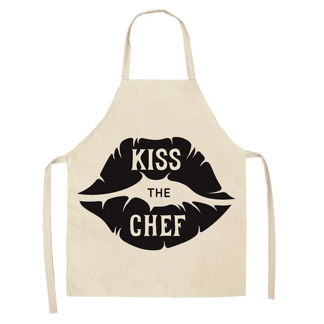 Black and White Pattern Aprons Kitchen Aprons Woman Decor Cotton Linen Sleeveless Apron Cooking Baking Waist Bib Tool WQCN31