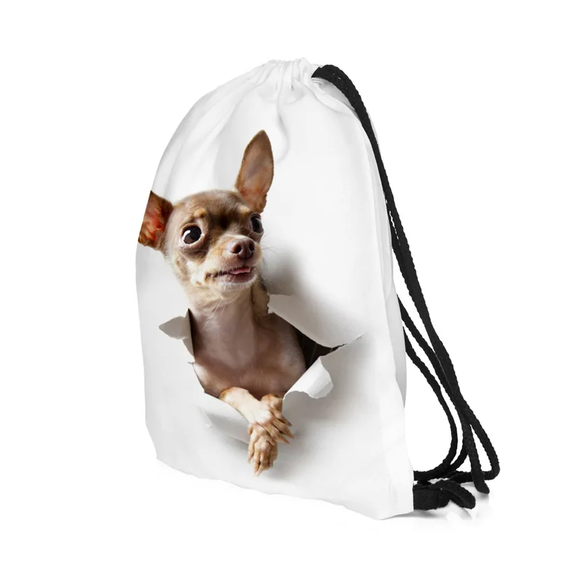 Женская сумка, рюкзак с кулиской, 3D печать, альпака, мужская, повседневная, для девушек, Mochila, карманные мешки с веревкой, женская сумка на плечо, Новинка