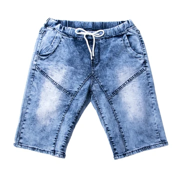 

Goocheer Men CottonThin Denim Ruched Short Pants New Fashion Summer Male Casual Low Waist Short Jeans Shorts Stretch Pant