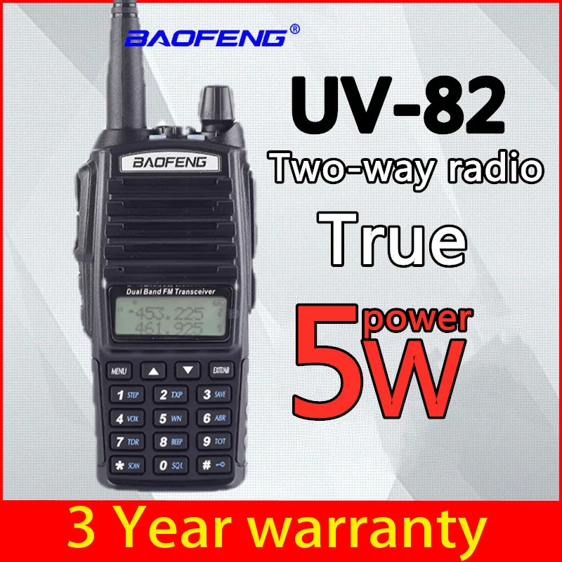 

BaoFeng UV-82 5w Walkie Talkie Dual Band VHF/UHF Two Way Radio Double PTT Portable Radio Amateur Radio BAOFENG UV82 5W Hunting