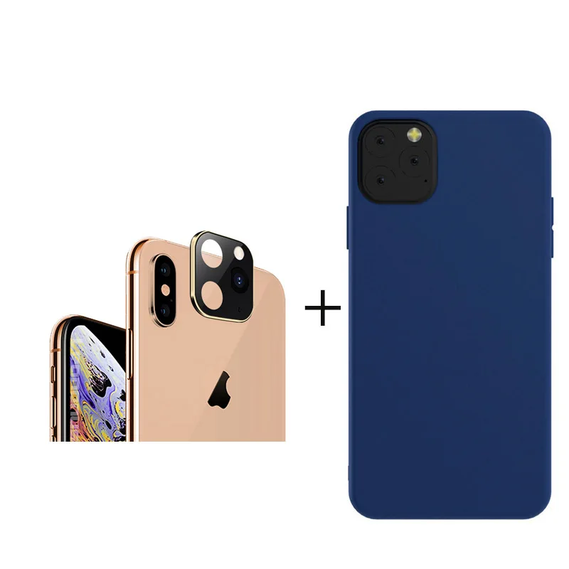 Gold with Navy Защита для экрана камеры для iPhone X XS Max секундная замена на iPhone 11 Pro Max закаленное стекло металлический задний объектив для iPhone XS - Цвет: Gold with Navy