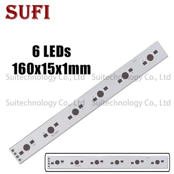 

10pcs 160mm*15mm 6LEDs Heat Sink LED Rectangle Aluminum Base Plate PCB Board Substrate Kit DIY for 1 3 5 W Watt Light Beads