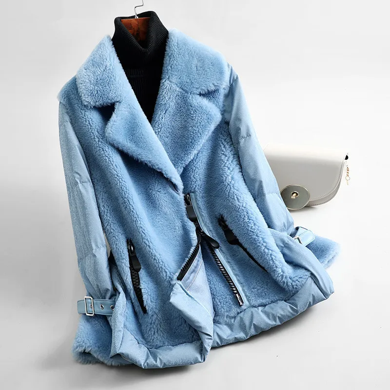

Coat Fur Real Female Sheep Shearling Fur Down Jacket 2020 Winter Jacket Women Korean Wool Coats Abrigo Mujer MY3549 s