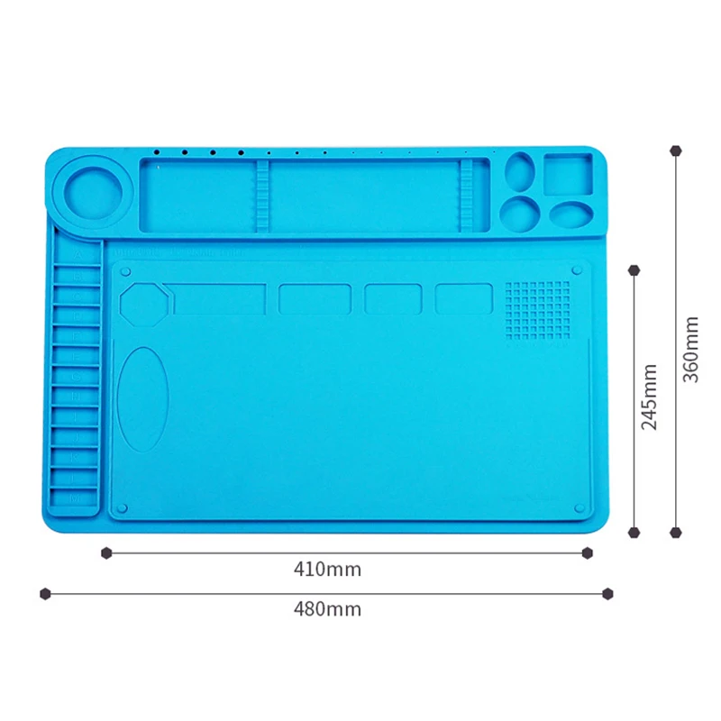 480x360mm Large Repairing Insulation Mat Silicone Pad with Ruler Detachable Working Stage for Motherboard Repairing Welding