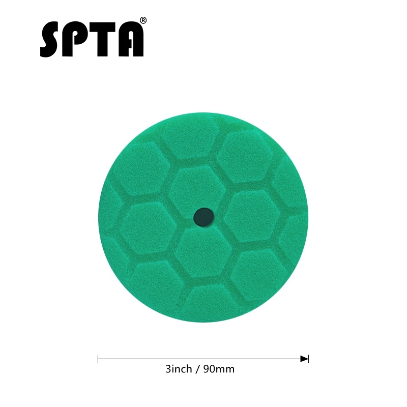 SPTA " 6" губка для полировки конических краев абразивная полировка поролоновая прокладка на липучке восковая губка Т-образный Полировочный диск Buff Pad для автомобиля - Цвет: 3inch Green Sponge