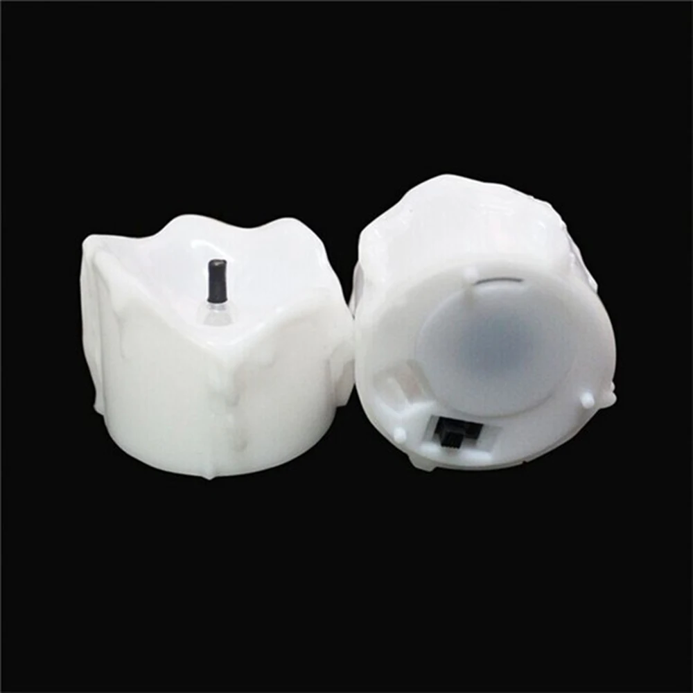 Top Selling 24 PCS Electric Plastic Candles For Christmas Halloween Built-In 1 CR2032 Battery 4.3* 3.6cm Wedding Decoration