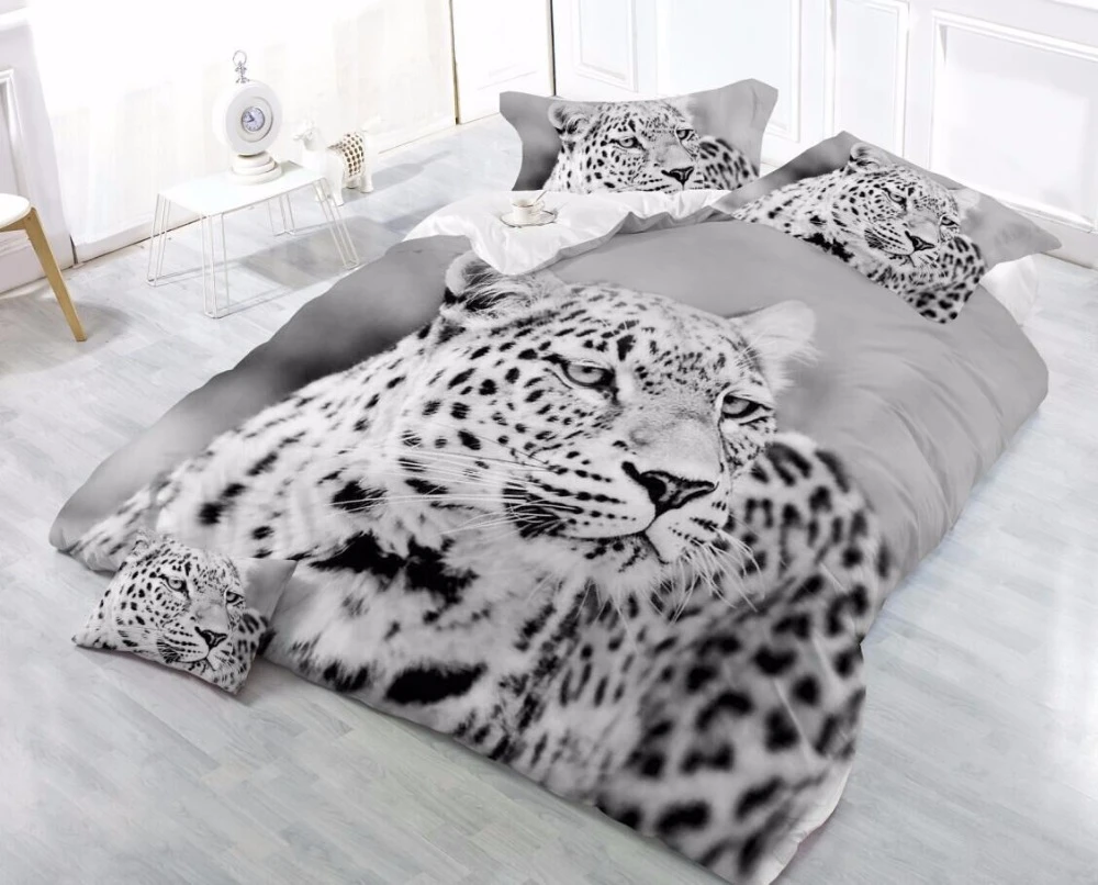 Parure De Lit Imprimee Tigre Chat Mignon Loup Lion Ensemble De Literie Pour Adultes Drap Housse De Lit Taies D Oreiller King Dekbedotrek Aliexpress