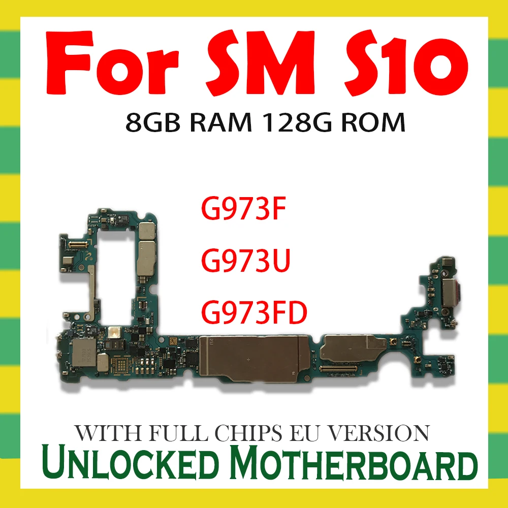 Оригинальная материнская плата для Samsung Galaxy S10 G973F G973FD 2 SIM G973U 128 ГБ