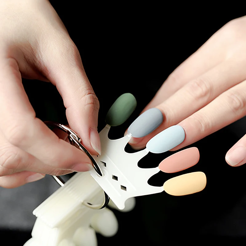 

1lot Nail Polish UV Gel Color Palette Card Display An Crown Shaped Natural False Nail Tip Sticks Colored Practice Training Nails