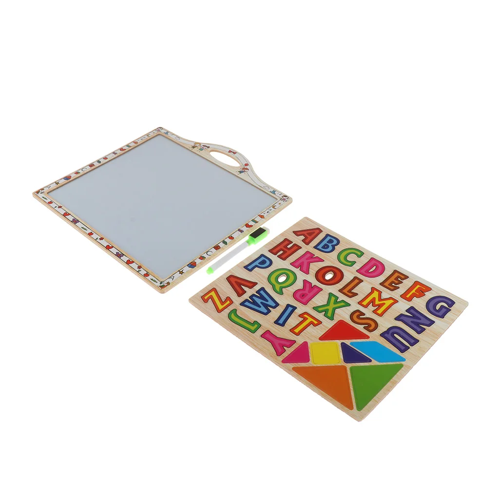 Magnetic Letters for Kids/Toddlers, Magnetic Whiteboard & Chalkboard with Marker, ABC Magnets Alphabet Letters Learning Set