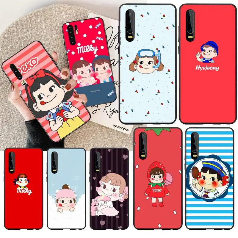Мягкий силиконовый чехол для телефона из ТПУ PENGHUWAN Peko Milky boy & girl Huawei Honor 20 10 9 8 8x 8c 9x 7c