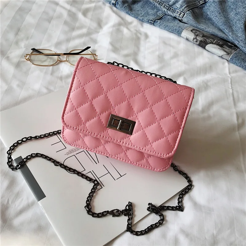 

Bag2019 New Style Rhombus Turnlock Bag with Chain-Style Korean-style Graceful Single-shoulder Crossbody Bag WOMEN'S Bag Small Ba