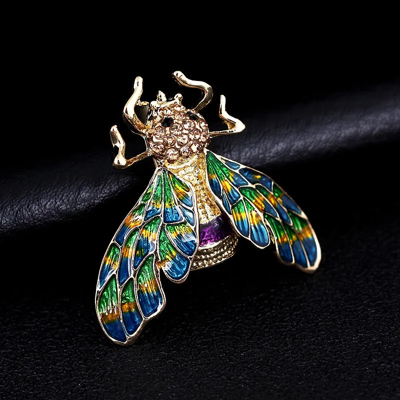 Золотые и серебряные броши Cicada для женщин, кристальная эмалированная брошь на булавке, рождественские подарки
