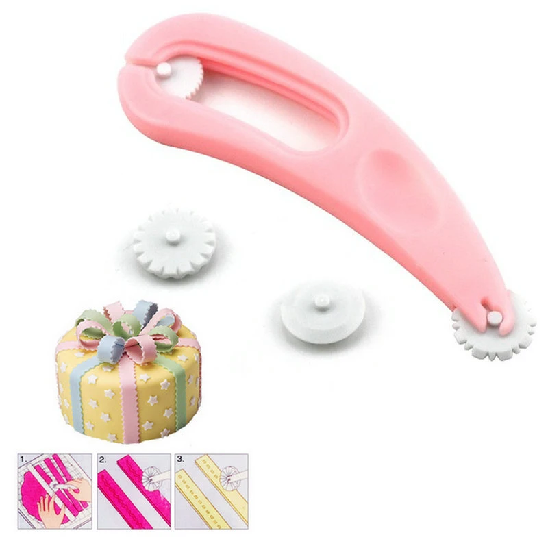 

4wheels Fondant Embosser Cutter Icing Stitching Blade Cutter Sugarcraft Paste Printer Braille Pastry Decorating Tools Cake Mold