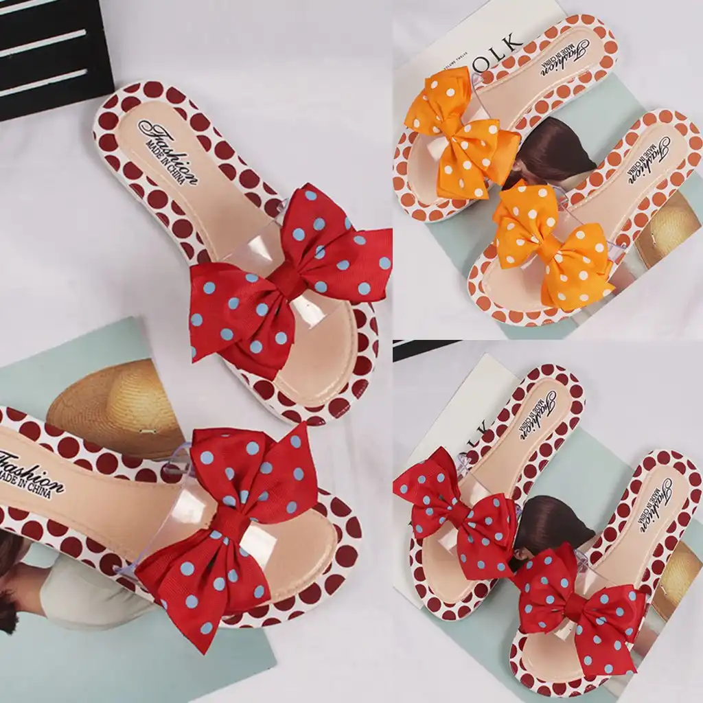polka dot flat sandals