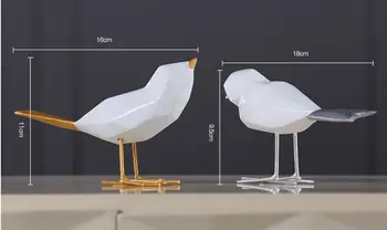 

Sales Geometric Resin Craft Bird Figurine Statue Office Ornaments Sculpture Home Decoration Accessories Bird Sculpture escultura
