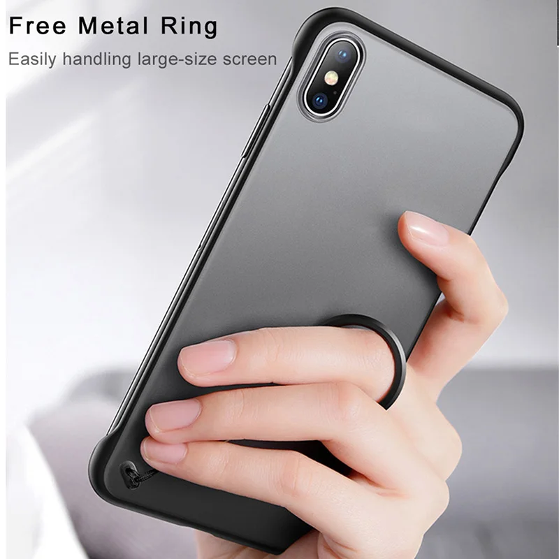Безрамный чехол для iPhone 7 прозрачный матовый жесткий телефона XR XS Max X 6 6s 8 Plus с