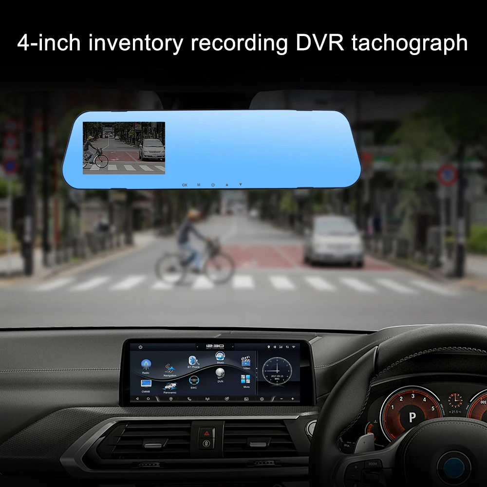 Car Dvr Hd 1080p Camera Record 4" Digital Video Mirror Recorder 120