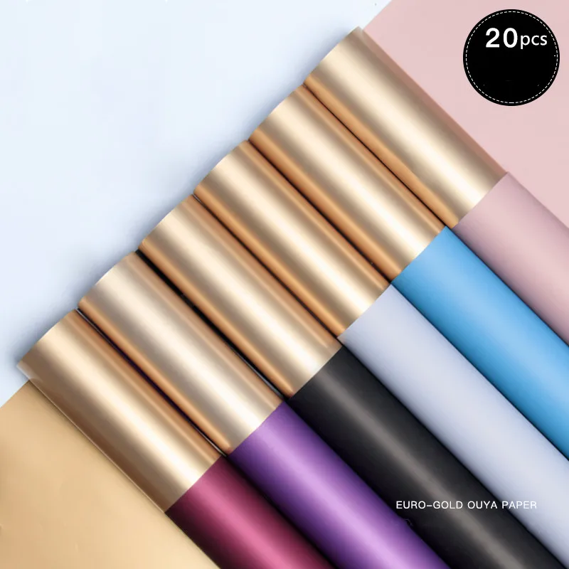 60cm/45cm 20PCS 2 color Flower Paper Packaging Gift Waterproof Double-sided Color Florist Wrapping Paper Flower Bouquet Supplies