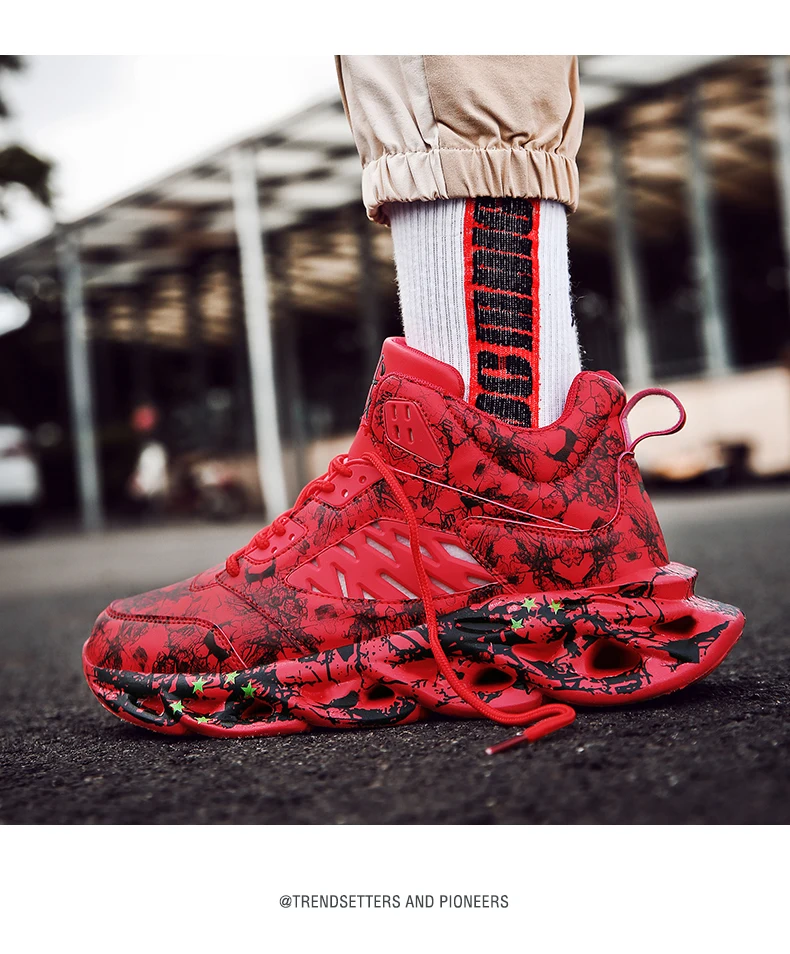 New Graffiti Basket Shoes Fashion Men's Hip Hop Street Dance Shoes Professional Men Running Shoes Mesh High Quality Sneaker
